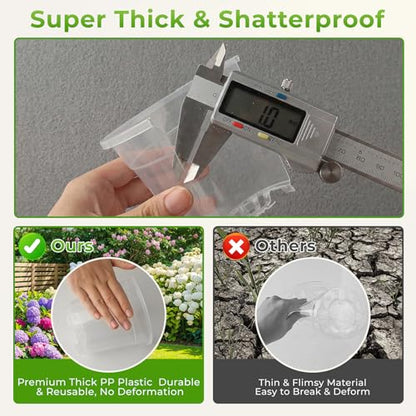 8 Pack Clear Nursery Pots with Drainage Holes, 5/6/6.7/7.5 Inch