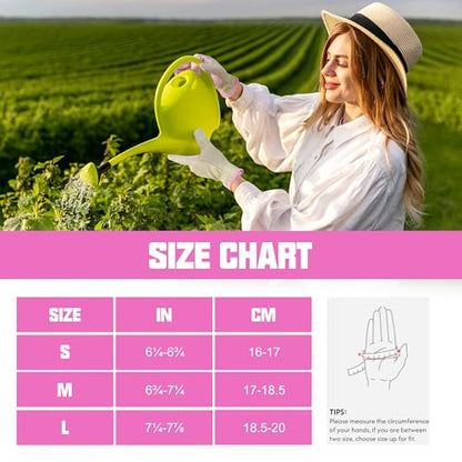 HANDLANDY Gardening Gloves for Women, Leather Garden Glove, Gardener Gift - color: Pink Khaki, size: Small (Pack of 1)