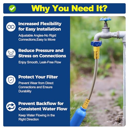 3 FT RV Drinking Water Hose, 3/8 in ID Lead-Free Short Connector Hose - size: 3FT