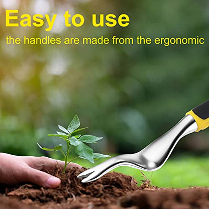 Garden Weeder Hand Weeding Tool Weed Removal Stainless Steel Handle Weed Deep Digger Grass Lawn Trimming Remover Forked Puller for Weeds Eradicate
