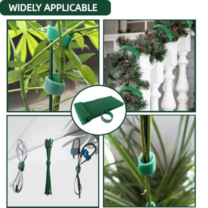 100Pcs 6-Inch Green Reusable Adjustable Plant Ties & Garden Tape - size: 6 in x 0.5 in