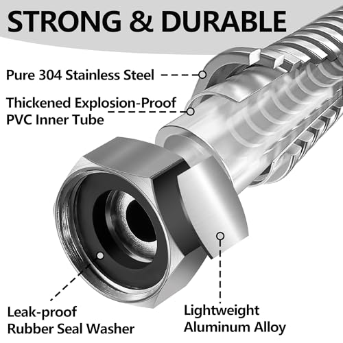 200ft Garden Hsoe - 2026 New 304 Stainless Steel Garden Hose with 3/4'' Fittings – Lightweight, Durable, and Kink-Free, Metal Water Hoses for Gardening - size: 200ft