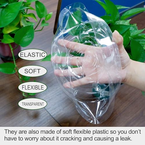 15 Pack Plant Saucers, HOMENIANG 15Pcs Clear Plant Saucer Drip (6inch / 8inch / 10inch), Flower Pot Trays, Plant Drainage Trays for Indoor Outdoor Garden Plants, 5 Pieces of Each Size - size: 6,8,10 Inch/15pcs