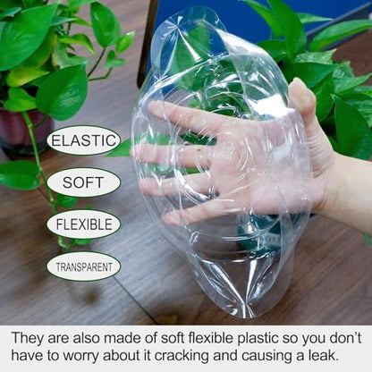 15 Pack Plant Saucers, HOMENIANG 15Pcs Clear Plant Saucer Drip (6inch / 8inch / 10inch), Flower Pot Trays, Plant Drainage Trays for Indoor Outdoor Garden Plants, 5 Pieces of Each Size - size: 6,8,10 Inch/15pcs