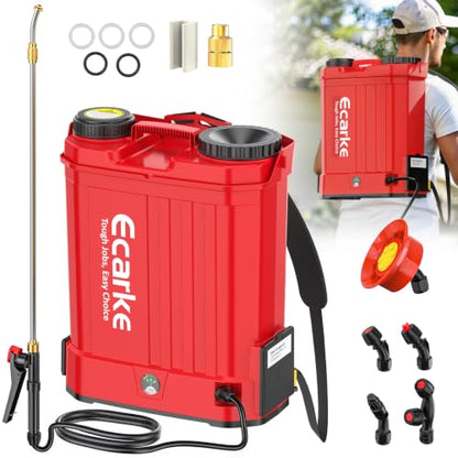 Ecarke Battery Backpack Sprayer Compatible with Milwaukee 18V (Tool Only) - color: Red