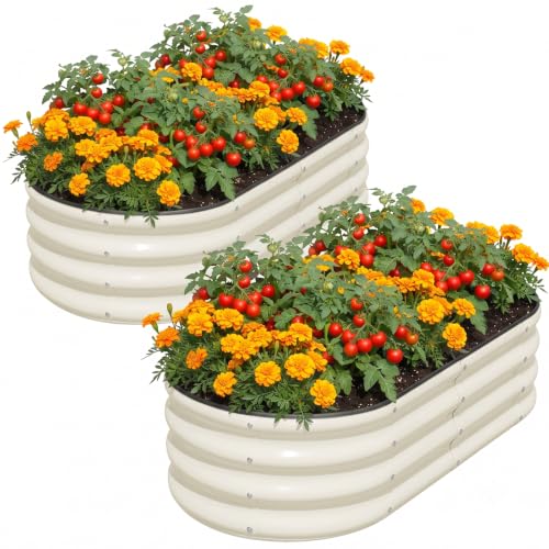 SnugNiture Raised Garden Bed Outdoor 4x2x1ft, 2 Pack - color: White
