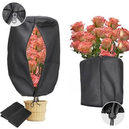 EJW Plant Covers Freeze Protection, Plant Cover, Plants Cover for Winter,Frost Blankets for Outdoor Plants,Frost Covers for Outdoor plants2 PCS, Cylindrical 19.6 * 14.5 * 14.5inch - size: 2PCS-19.6*14.5*14.5(inch)