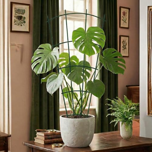 Thealyn 32" Metal Plant Trellis, Climbing Plant Support, 4 Pack (Green) - color: Green, size: 32 inch