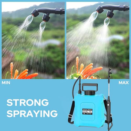2 Gallon Electric Sprayer – Garden Sprayer for Weeds, Lawn Care & Pesticides – 23.62” Retractable Wand, 6 Nozzles & Easy Carry Handle – Durable & Lightweight, Blue - color: Blue