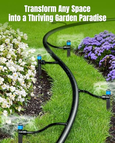 Pawfly 30 Pcs Push-to-Fit Drip Irrigation Emitters with Adjustable 360 Degree Water Flow Irrigation Drippers Drip Emitters Sprinklers with Stake Drip Irrigation System Parts for 1/4 Inch Tubing - size: 30PCS Drip Irrigation Emitters Sprayer