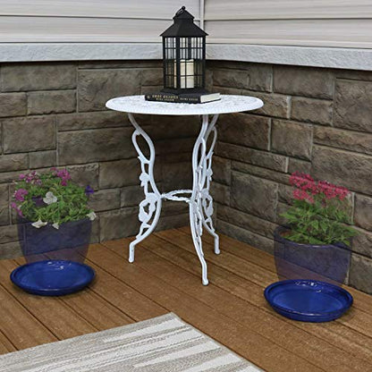 Sunnydaze 9" Ceramic Plant Saucers for Planters, 2pk, Imperial Blue - color: Imperial Blue, size: 9 in