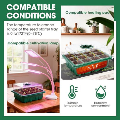 Seed Starter Kit with Humidity Dome, 5 Packs 60-Cell Trays - size: 60-Cell Seed Starter Kit with Humidity Dome 5 Pack