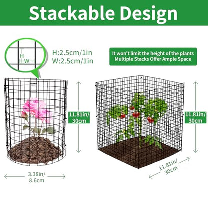 5 Pack Plant Protector from Animals, 12x12 Inches Wire Plant Protector, Plant Cages to Keep Rabbits Out - size: 5 Pack, 12"x12"