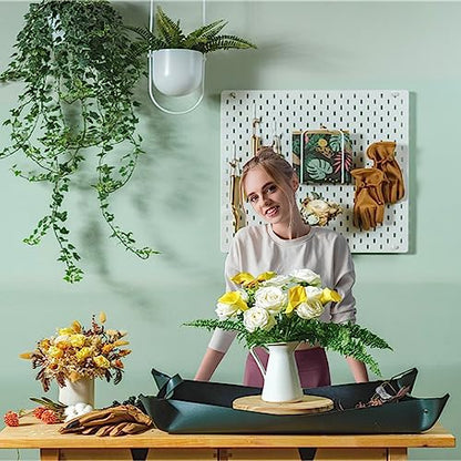 Thickened Leather Plant Repotting Mat, Indoor and Outdoor Potting Mat, 30" x 18" Foldable Tray with Mess Control (Dark Green) - color: Dark Green Leather