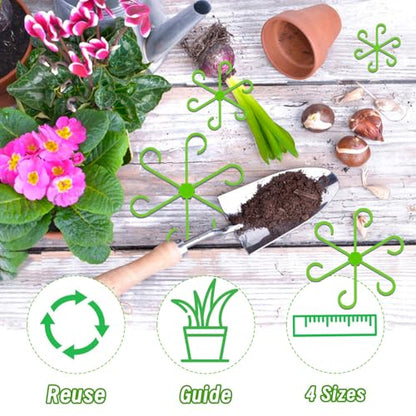 4Pcs Plant Stem Supports,Climbing Houseplant Stakes Holders Reusable Trellis Hook for Indoor Outdoor Plants Flowers Growth,4 Sizes