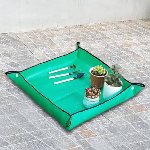 Gardening Repotting Mat for Plants - Waterproof Mat for Potting, Soil Change, Flower and Plant Care (66cm x 66cm, Green) - color: Green, size: Large