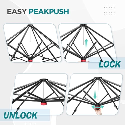 EAGLE PEAK 10x10 Walk in Shade Cloth Cover Greenhouse Instant Pop up Portable Gardening Green House with Mesh Cover, Roll up Doors, Green