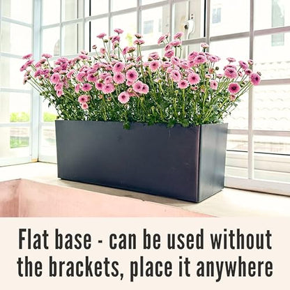 LaLaGreen Wall Planters for Indoor (20in, 2 Pack) Window Planter Boxes - color: Black X 2