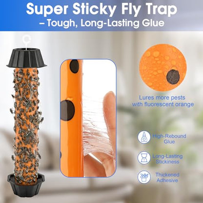 4pk Fly Trap Fly Stick Fly Strips Hanging Indoor & Outdoor - size: 4 pack