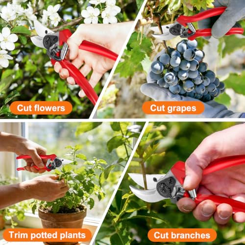 Ainiv Bypass Pruning Shears, 8.5" Professional Garden Shears, Heavy Duty