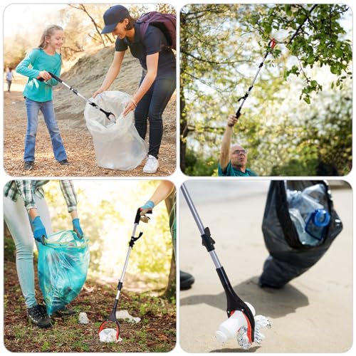 36" Grabber Reacher Tool for Seniors 2 Pack, Foldable Reacher Grabbers Pickup Stick with Anti-Slip 90° Rotating Jaw, 4" Wide Extended Claw with Magnet for Disabled, After Surgery Recovery - size: 36"