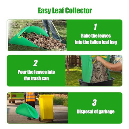 UQM Leaf Collector, Portable Pop Up Leaf Bags, Foldable Leaf Pick Up Tools - color: Green-Standard capacity