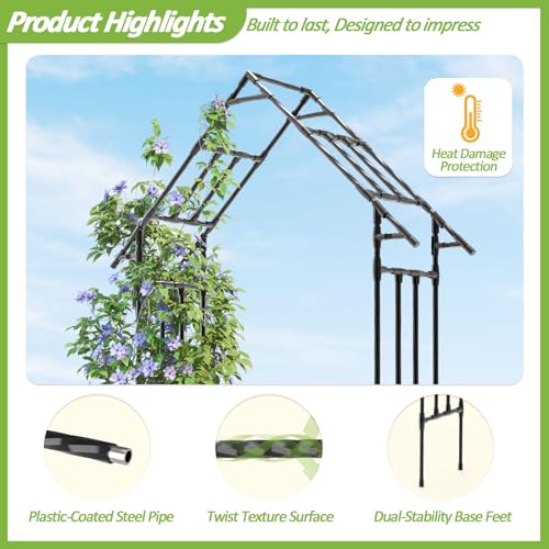 Garden Arch Trellis -48" L *98" H，Gothic Abor Trellis with Reinforced Frame - size: 48(L)*98(H)*16(W)inch-20MM