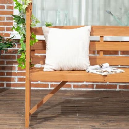 Outsunny Patio Garden Bench Arbor Arch with Pergola 2 Trellises Seat Brown