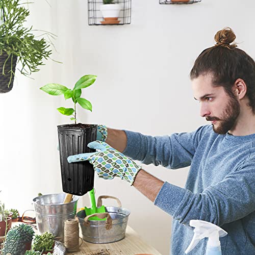 RunNico 50pcs Plastic Deep Plant Nursery Pots, 9.8”Tall Tree Pots,Black Deep Seedling Container Pots with Drainage Holes for Indoor Outdoor Gardening (4.7" Wx9.8 H) - color: 4.7"wx9.8"h