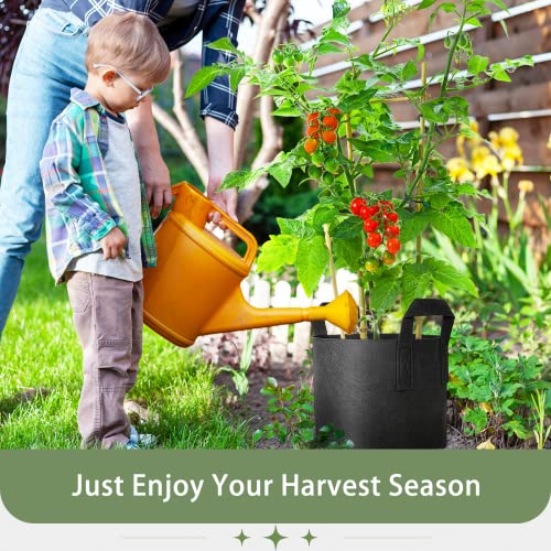 GreatBuddy Grow Bags 5 Gallon 6-Pack, Heavy Duty Fabric Grow Bags with Handles for Vegetables, Herbs, and Tomatoes, Fabric Pots & Planting Bags for Outdoor Home Gardening - size: 5 Gal