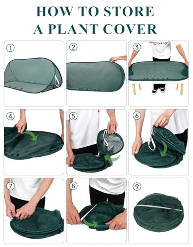 4 Pcs Pop Up Garden Mesh Plant Cover, 39" x 15" x 15" Foldable Plant Protector Net Cage for Raised Beds, Vegetables, Fruits and Seedlings, Bird Insect Animal Barrier Garden Row Cover,with 24 Stakes
