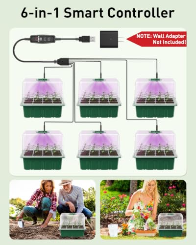 Pawfly 6 Pack Seed Starter Kit, 72 Cells, Seed Starter Trays