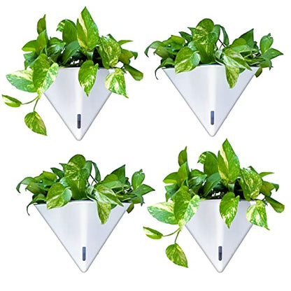 LaLaGreen Wall Planters for Indoor Plants (12in, 4 Pack) Hanging Planter - color: White X 4 Pack