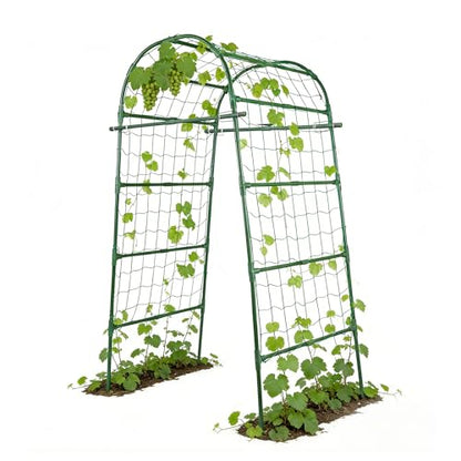 Garden Arch Trellis for Climbing Plants Outdoor, 7 Ft Tall Cucumber Trellis - size: 31.5"L x 50"W x 84"H - Arch Trellis