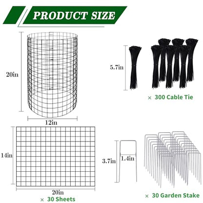 10 Packs Wire Plant Protector from Animals, Metal Mesh Plant Cage Covers - color: 10 Pack 20x12 Inch