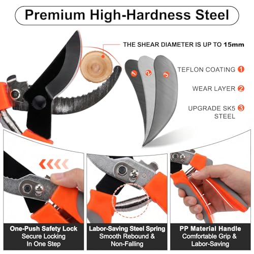 10FT Telescopic Pole Pruner, Extendable Tree Pruner with Fruit Picker