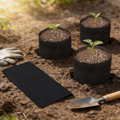 Black Plant Grow Bags, Pack of 100 7.5x7.5 Breathable Non-Woven Fabric Grow Bags for Planting Seedling Pots 1 Gallon Plant Pots - color: Black, size: 7.5"x7.5"/Pack of 100