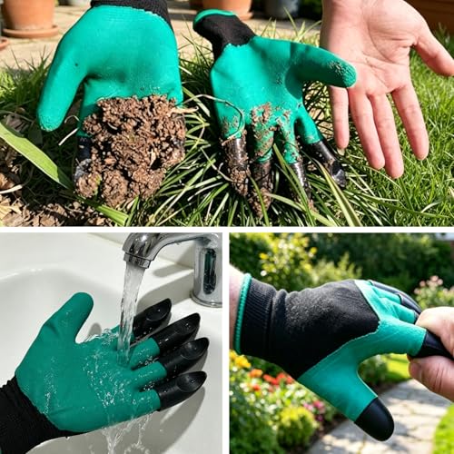 5 Pairs Gardening Gloves for Women 1 Gloves with Claw and 4 Floral Glove with Non-Slip Grip Yard Work Glove Light Working for Weeding Planting