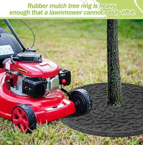 Peryiter 6 Pcs Rubber Mulch Tree Ring Protector Mat Weed Barrier, 24 in - style: 24 Inches