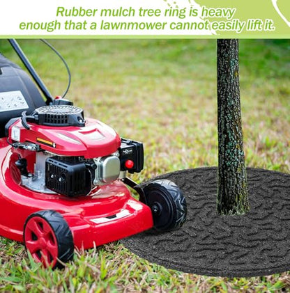 Peryiter 6 Pcs Rubber Mulch Tree Ring Protector Mat Weed Barrier, 24 in - style: 24 Inches