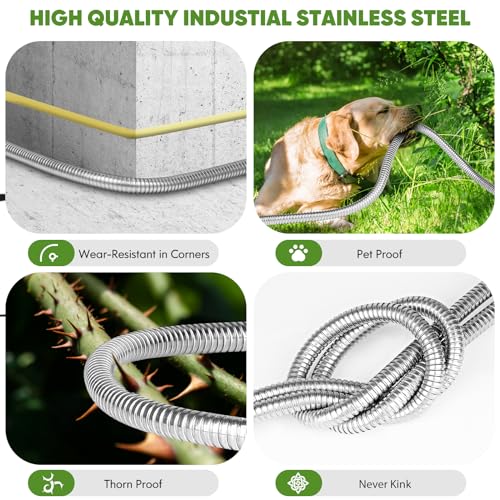 Unywarse Garden Hose 75FT Metal Water Hose with 10 Function Nozzle No-Kink - size: 75ft