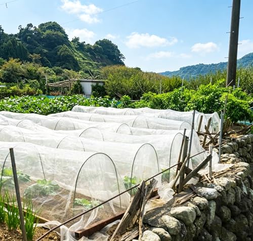 Garden Netting Pest Barrier 4x25FT Ultra Fine Insect Netting for Garden Raised Beds, Plant Net Mesh Cover for Garden Protection, Bird Bug Net, Greenhouse Row Cover Nets for Vegetables Fruits Flowers
