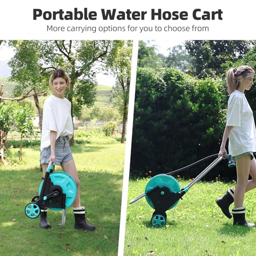 Garden Hose Reel for Outside,Hold Up to 100 ft of 5/8’’ Hose - size: 5/8 80FT-100FT