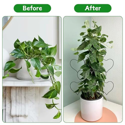 Trellis for Climbing Plants Indoor, Stackable Garden Trellis for Potted Plants, Small House Plant Trellis for Vine Ivy Flower Plant Support Outdoor DIY Metal Trellis 3 Pack, Black