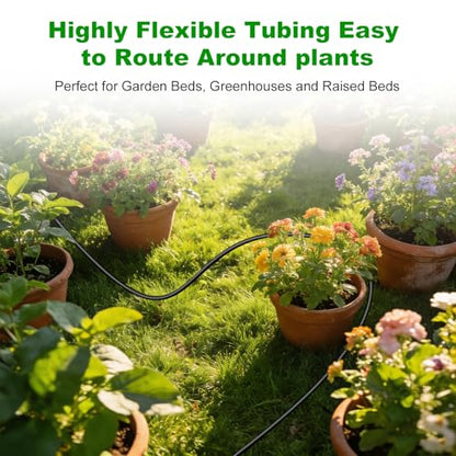 1/4 Inch Blank Drip Irrigation Tubing, 60FT Distribution Hose for Garden, Greenhouse & Raised Beds, Flexible UV-Resistant Watering Line for Drip Irrigation Systems - style: 60Ft 1/4 Inch Tubing