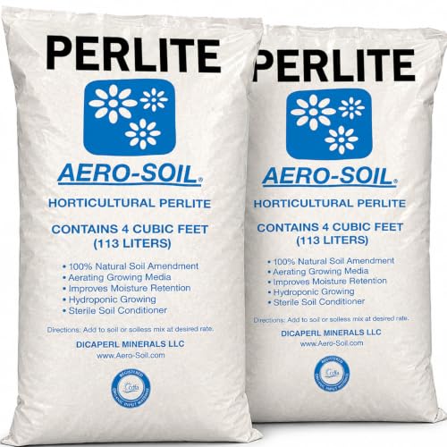 AeroSoil Perlite Premium Horticultural Grade Soil Additive Drainage and Growth - Coarse 4 Cubic Foot 2 Pack - color: 2 PACK