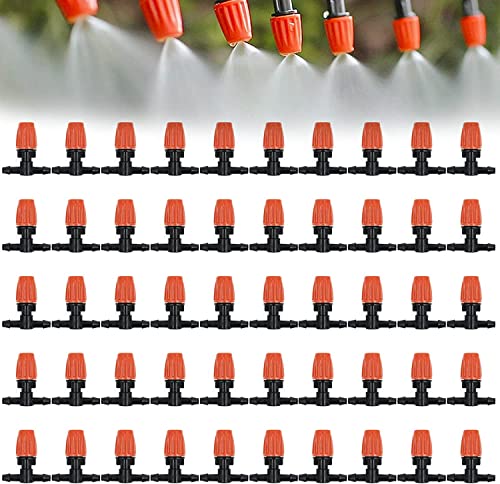 50 Pcs Adjustable Micro Spray Irrigation Emitters for Garden Irrigation - color: Tee Connector