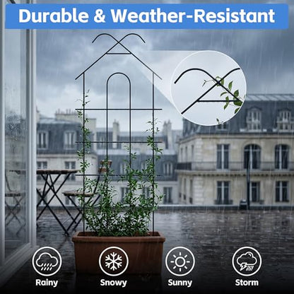 ARIFARO 4 Pack 40" Metal Garden Trellis for Climbing Plants Outdoor - size: 40 inch