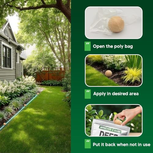LAQDECDV Deer Repellent, Rabbit Repellent Outdoor, Deer Deterren for Yard & Garden, Bunny Repellent Balls, Keep Deer, Elk, Moose Away from Plant/Tree, Deer & Rabbit Repellant, 90 Days Protection-8P - size: 1.4 Ounce (Pack of 8)