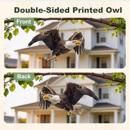 4 Pack Eagle to Scare Pigeon Woodpecker Animals Away, Outdoor Hanging Plastic Fake Eagle Scarer with Reflective Tape for Keep Animals Away from Contryard Patio Yard Porch Balcony Window - color: 4pcs-black Eagle 03